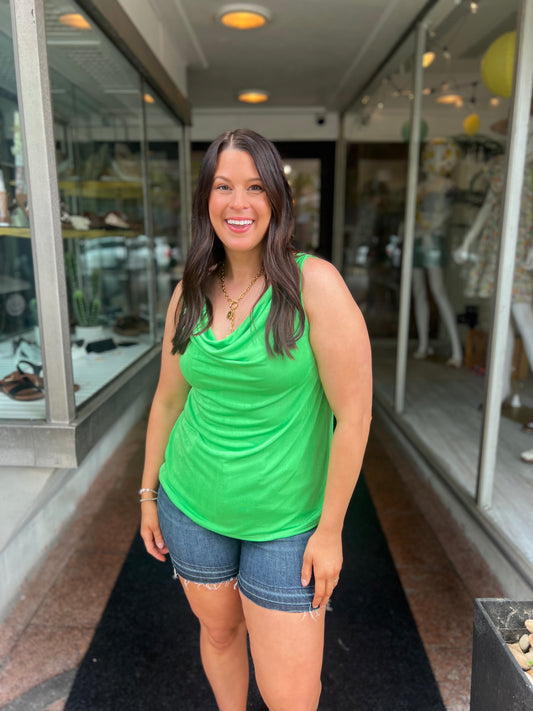*Final Sale* SIL Cowl Neck Tank Top