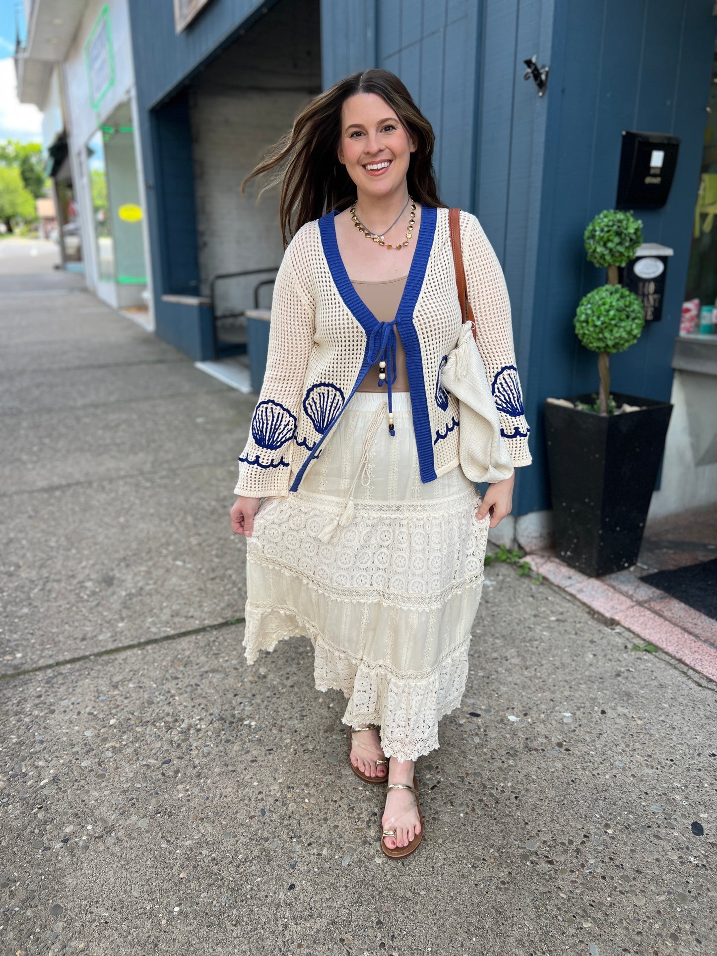 Seashell Open Knit Cardigan