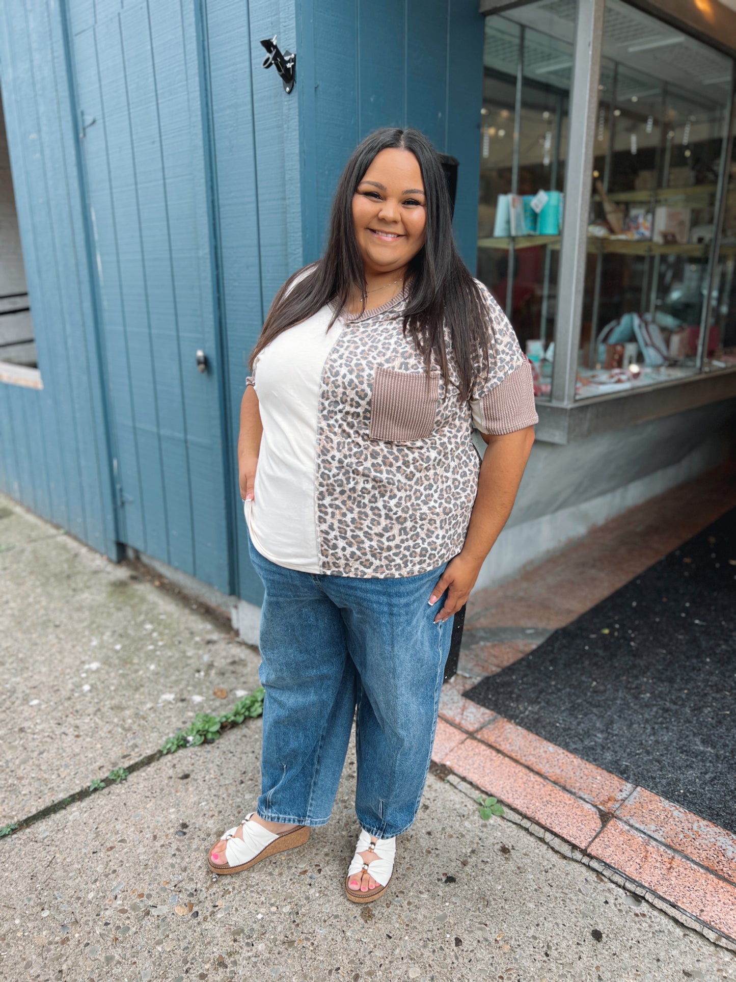 Around The Block Leopard Top