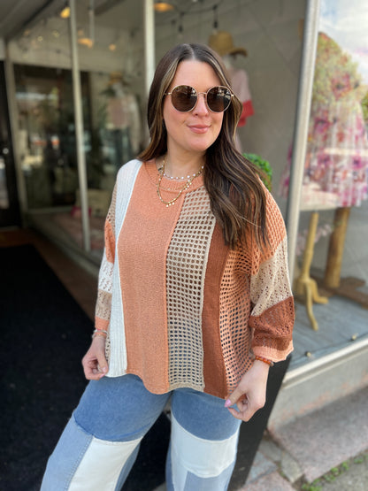 All Day Long Contrast Stripe Top