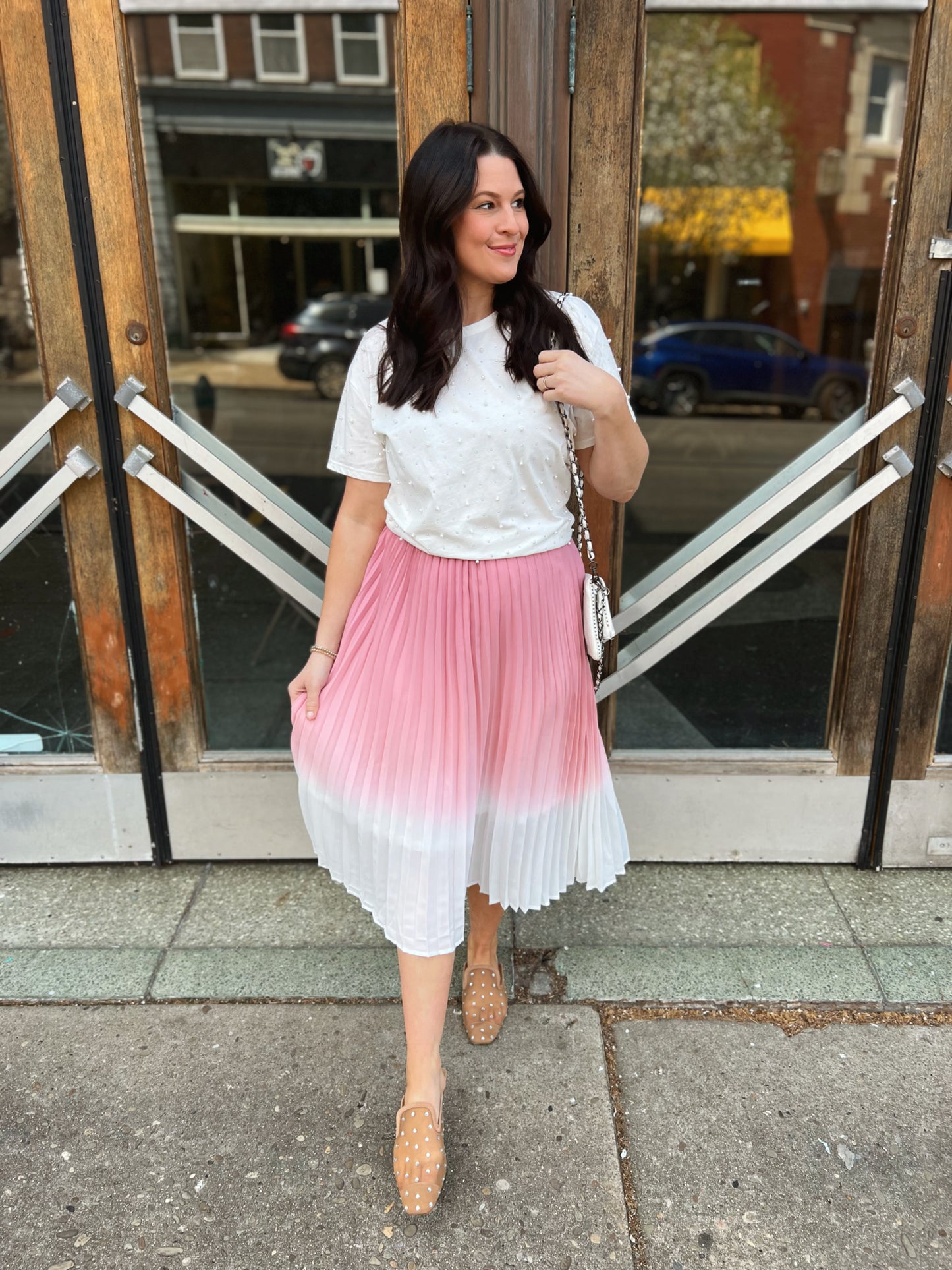 *Final Sale* WB Pink Ombre Midi Skirt