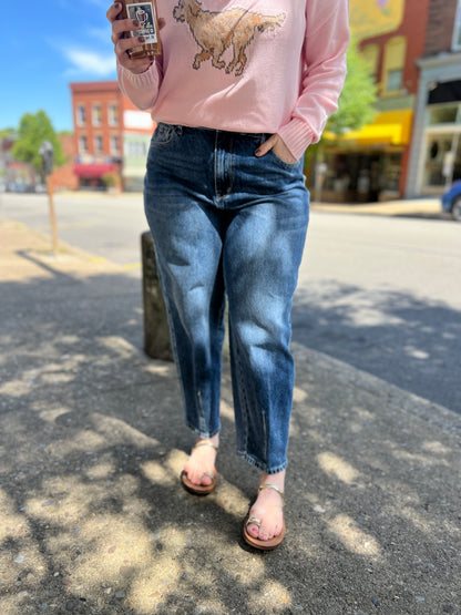 Judy Blue Medium Rise Barrel Jeans