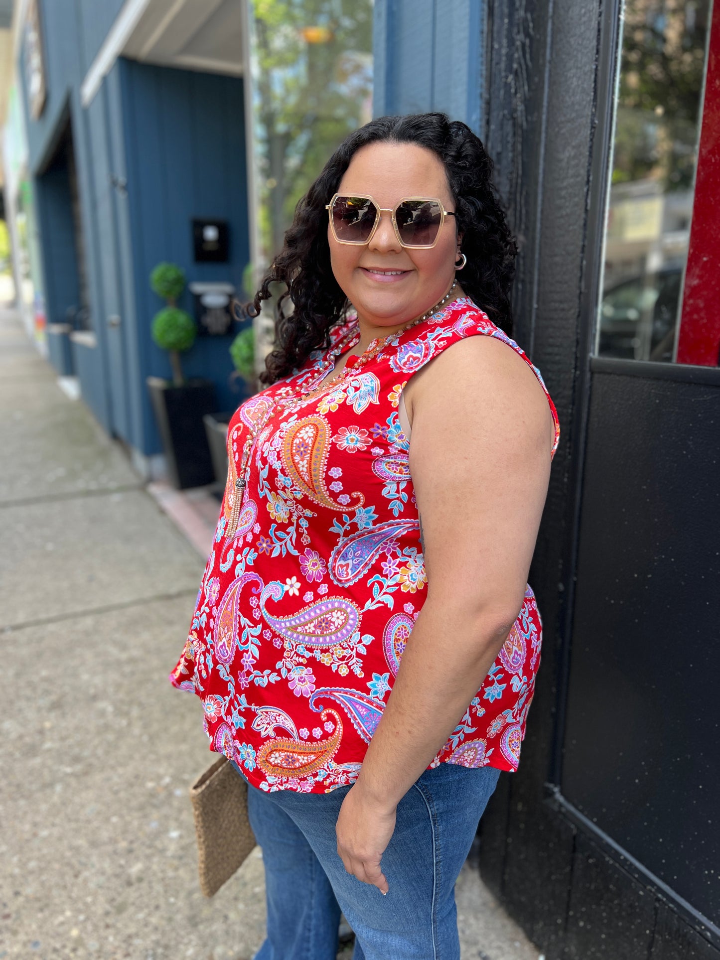 Burning Up Paisley Tank Top