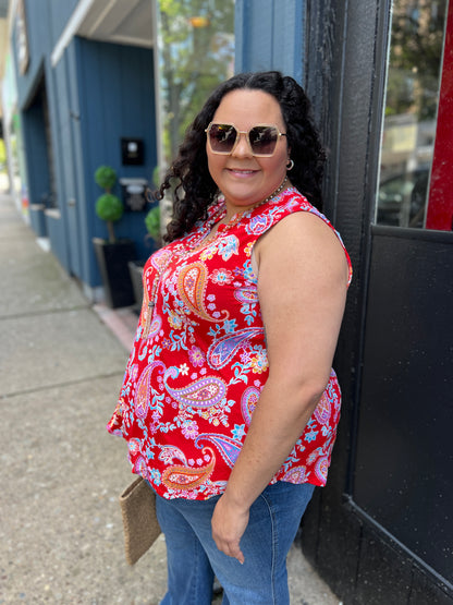 Burning Up Paisley Tank Top