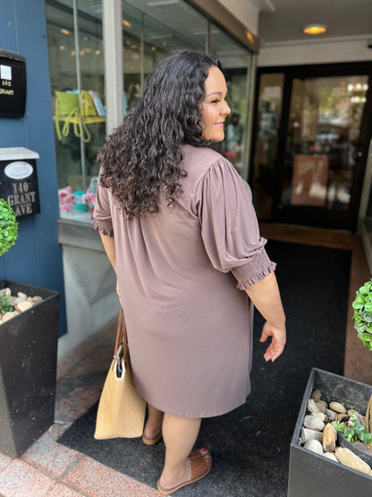 Mocha Time Mini Dress