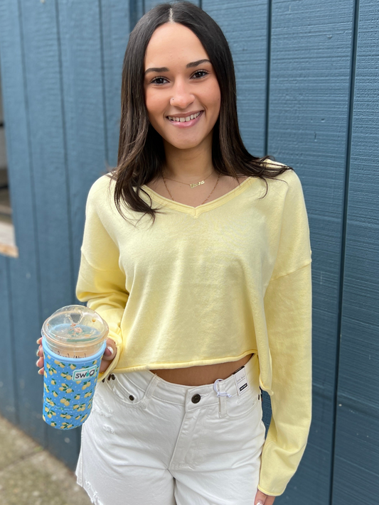 Doing Good Lately Crop Sweater