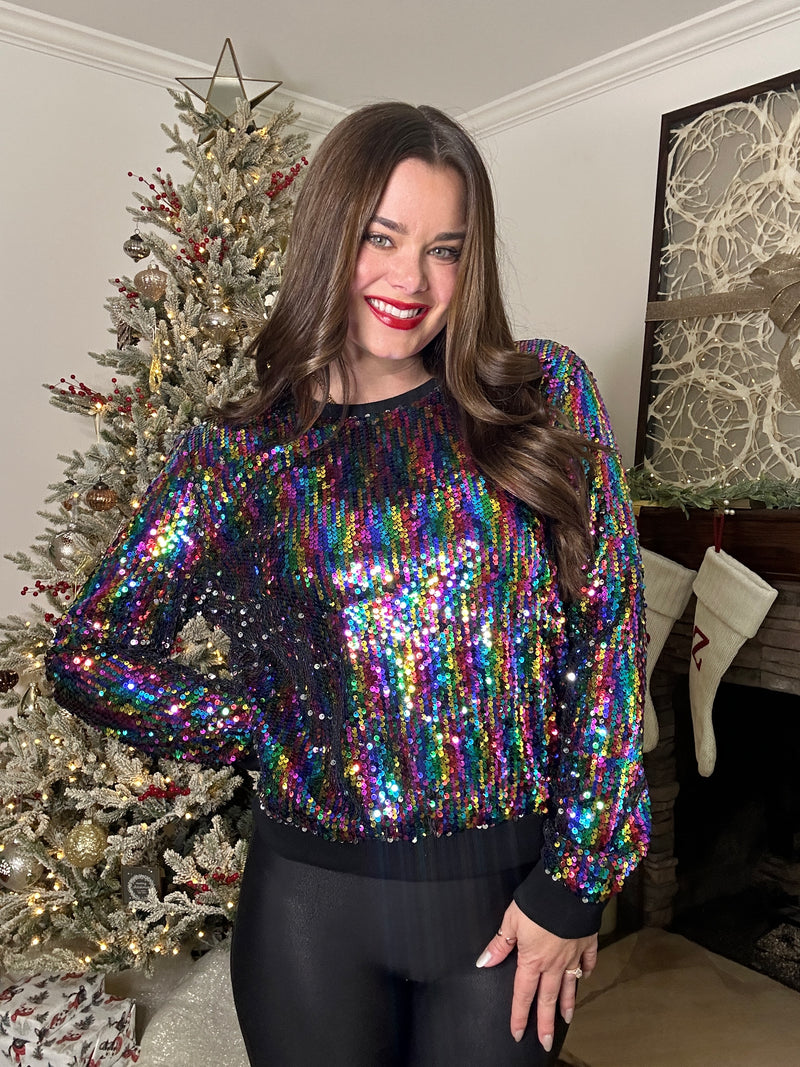 GeeGee Sequin Crew Neck Top