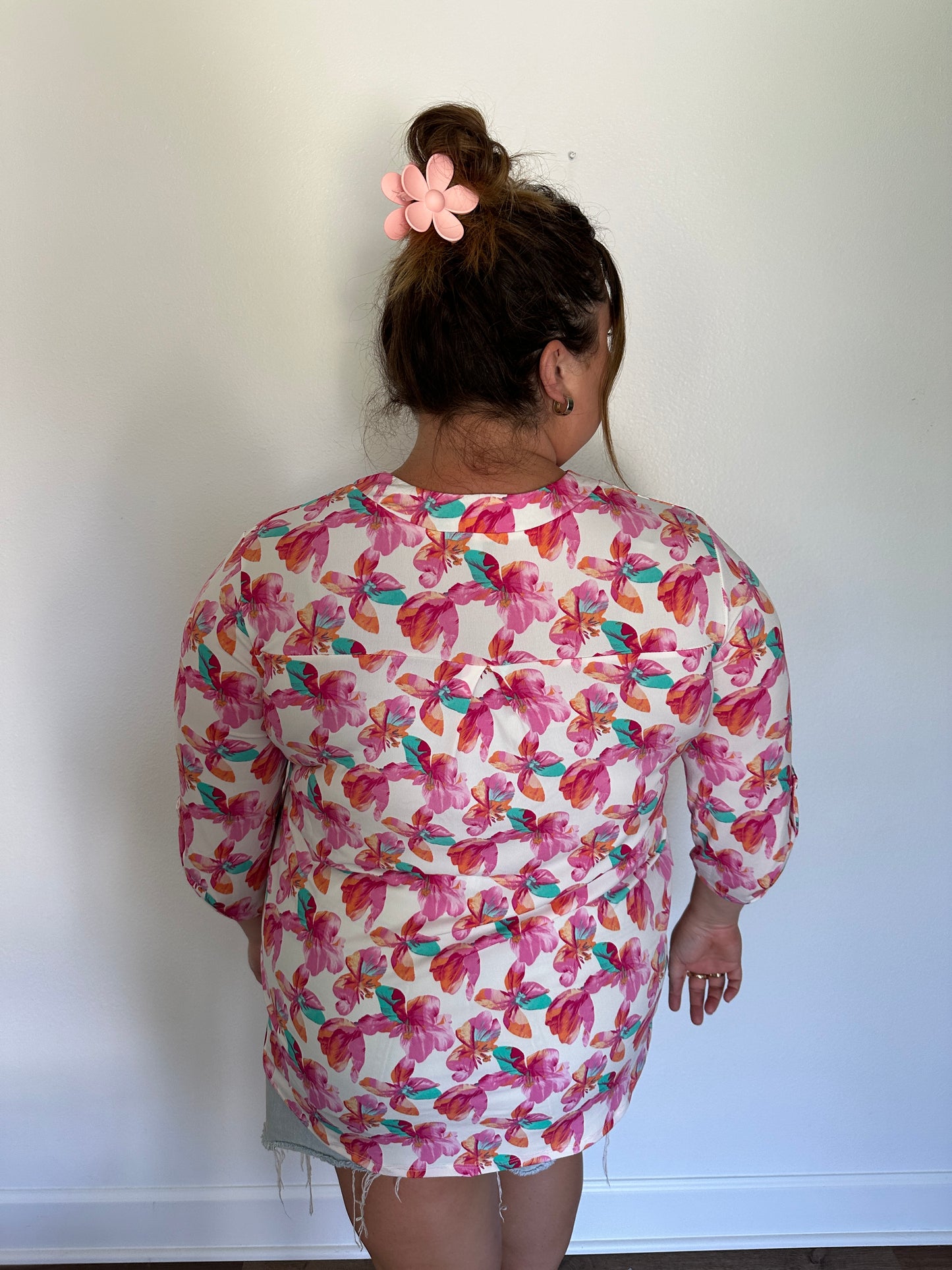 Fuchsia Mid Sleeve Top