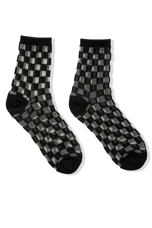 Checkered Mesh Socks