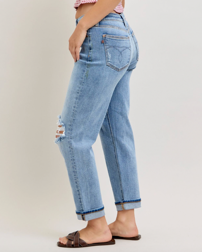 JB Cuffed Boyfriend Jeans