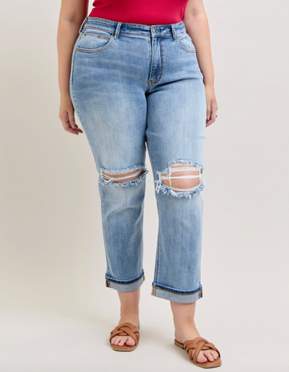 JB Cuffed Boyfriend Jeans