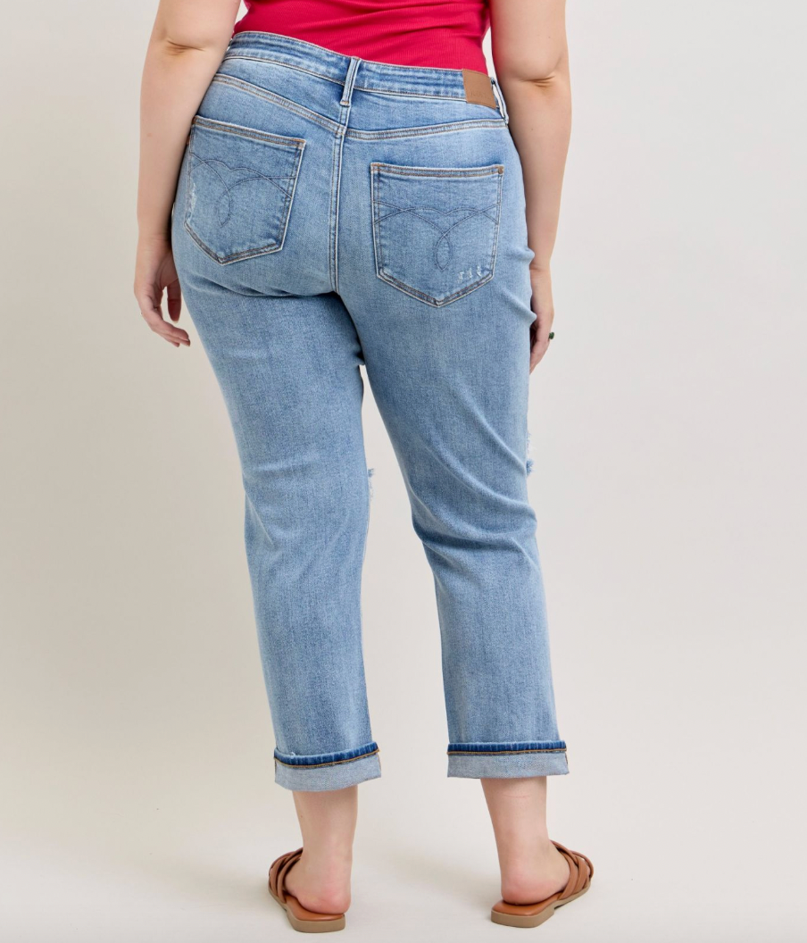 JB Cuffed Boyfriend Jeans
