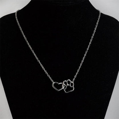 Paw Heart Charm Necklace
