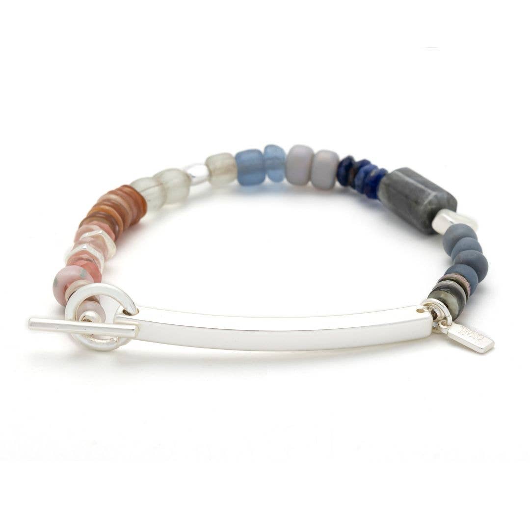 Labradorite/Silver Hidden Message Bracelet
