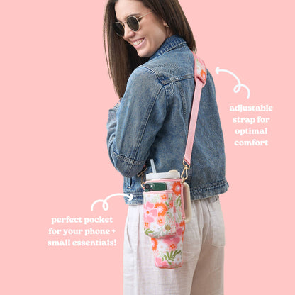 Pink/Orange Floral Tumbler Sling