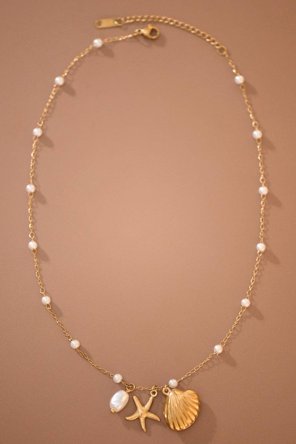 Stone, Starfish, & Seashell Necklace