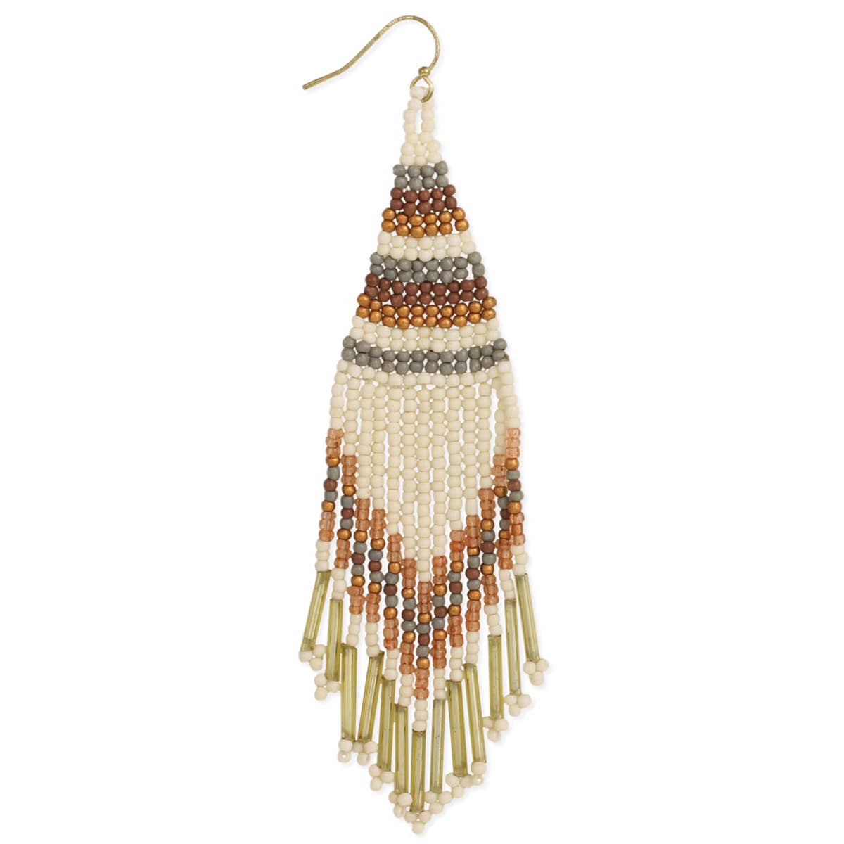 Neutral Fringe Bead Earring