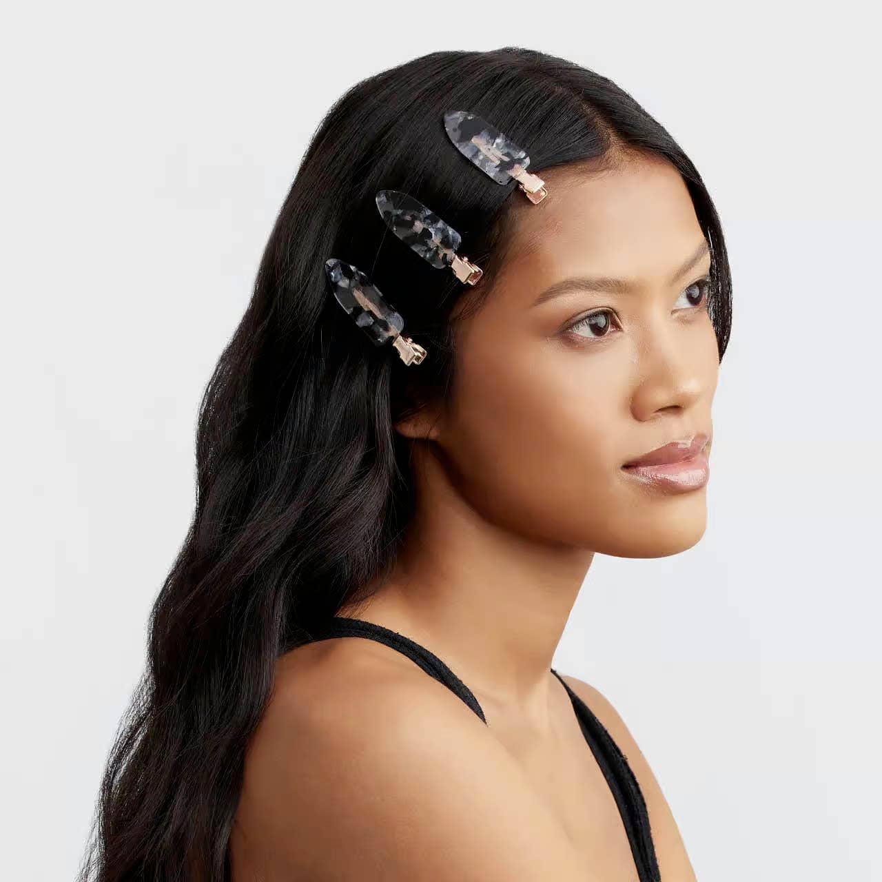 Black Terazzo Creaseless Clips 4pc Set