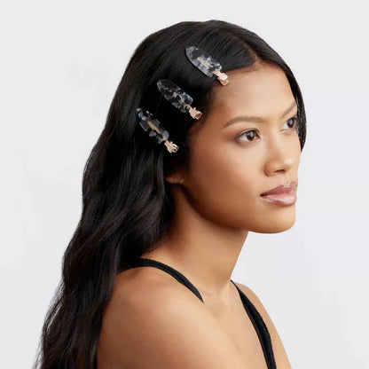 Black Terazzo Creaseless Clips 4pc Set