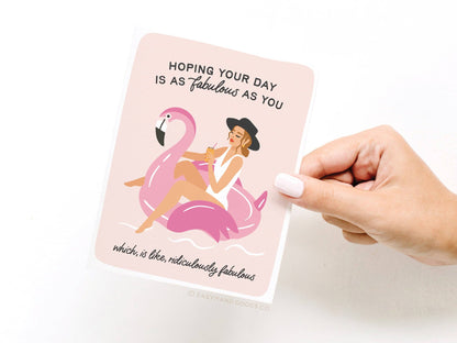 Fabulous Flamingo Floatie Greeting Card