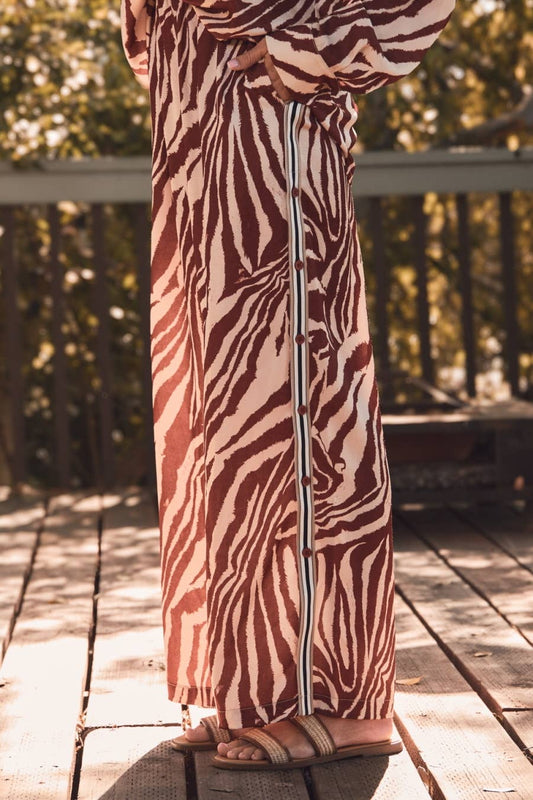 Break Out Zebra Wide Leg Pants
