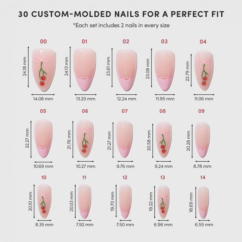Cherry Bow Press-On Nail Set