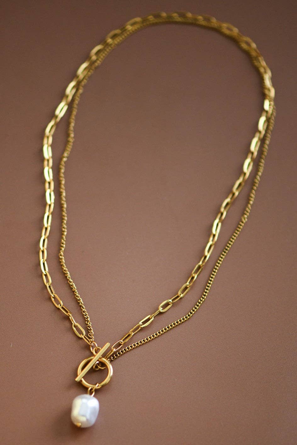 White Stone Gold Chain Necklace