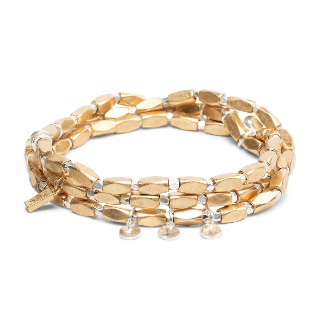 Gold & Silver Disc Metal Wrap