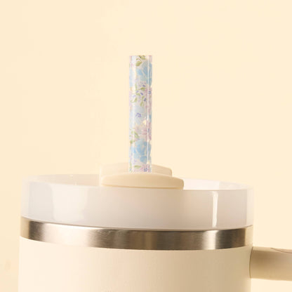 Secret Garden Blue Straw Set