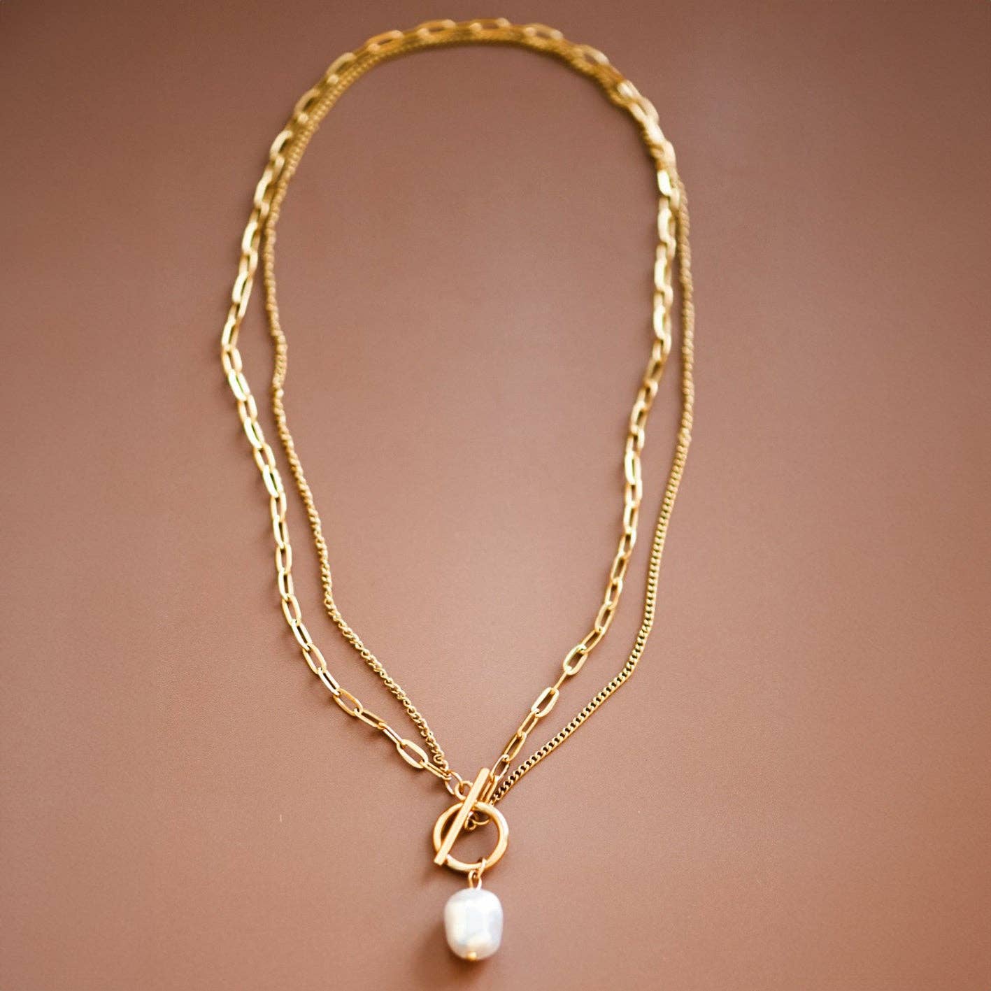 White Stone Gold Chain Necklace