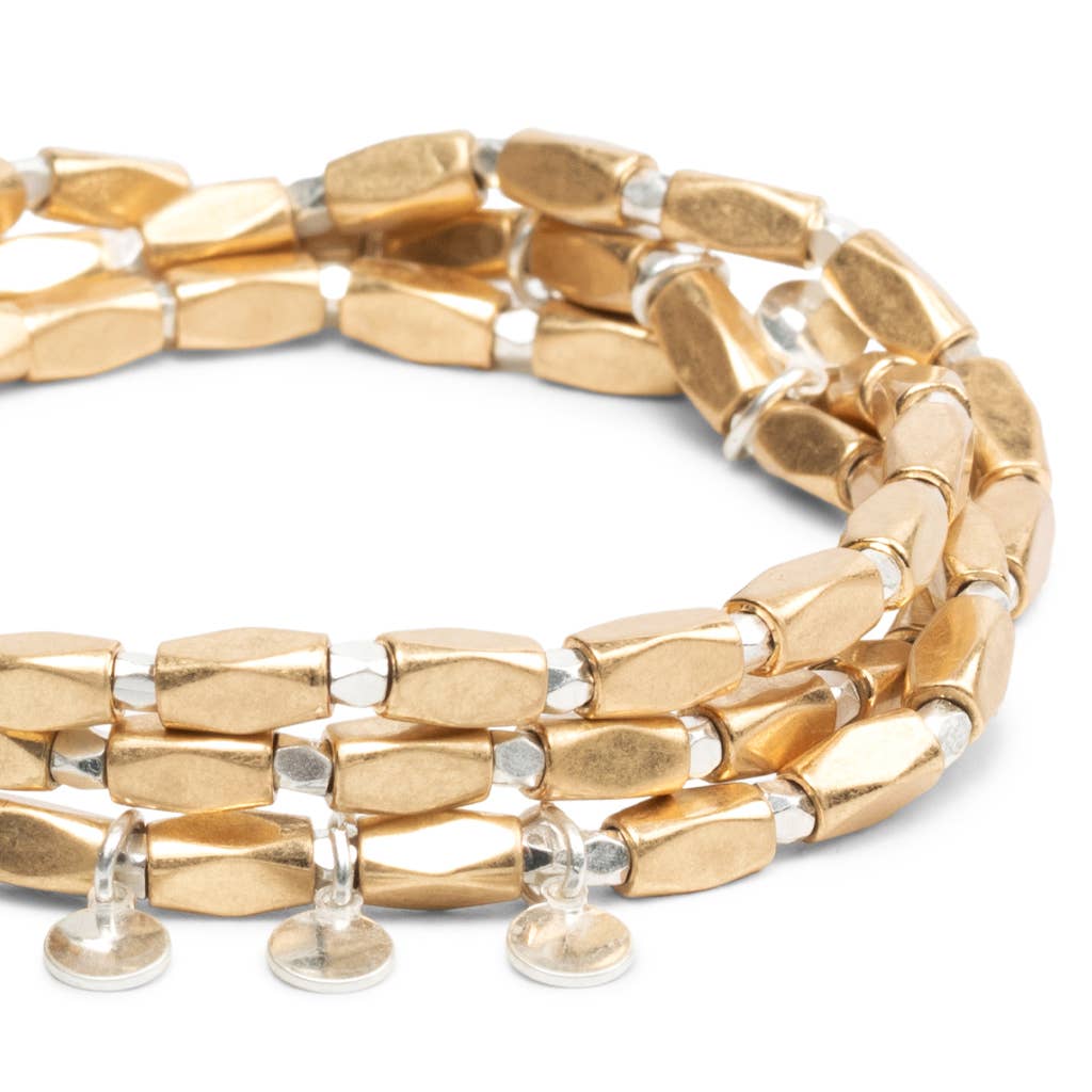 Gold & Silver Disc Metal Wrap