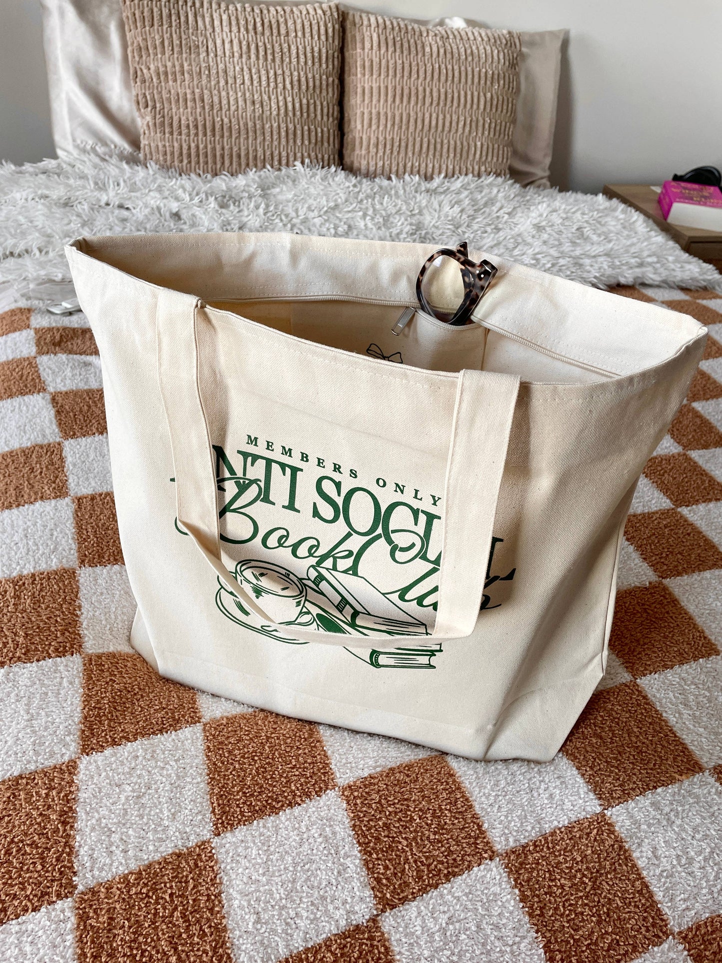 Anti Social Book Club Canvas Tote Bag