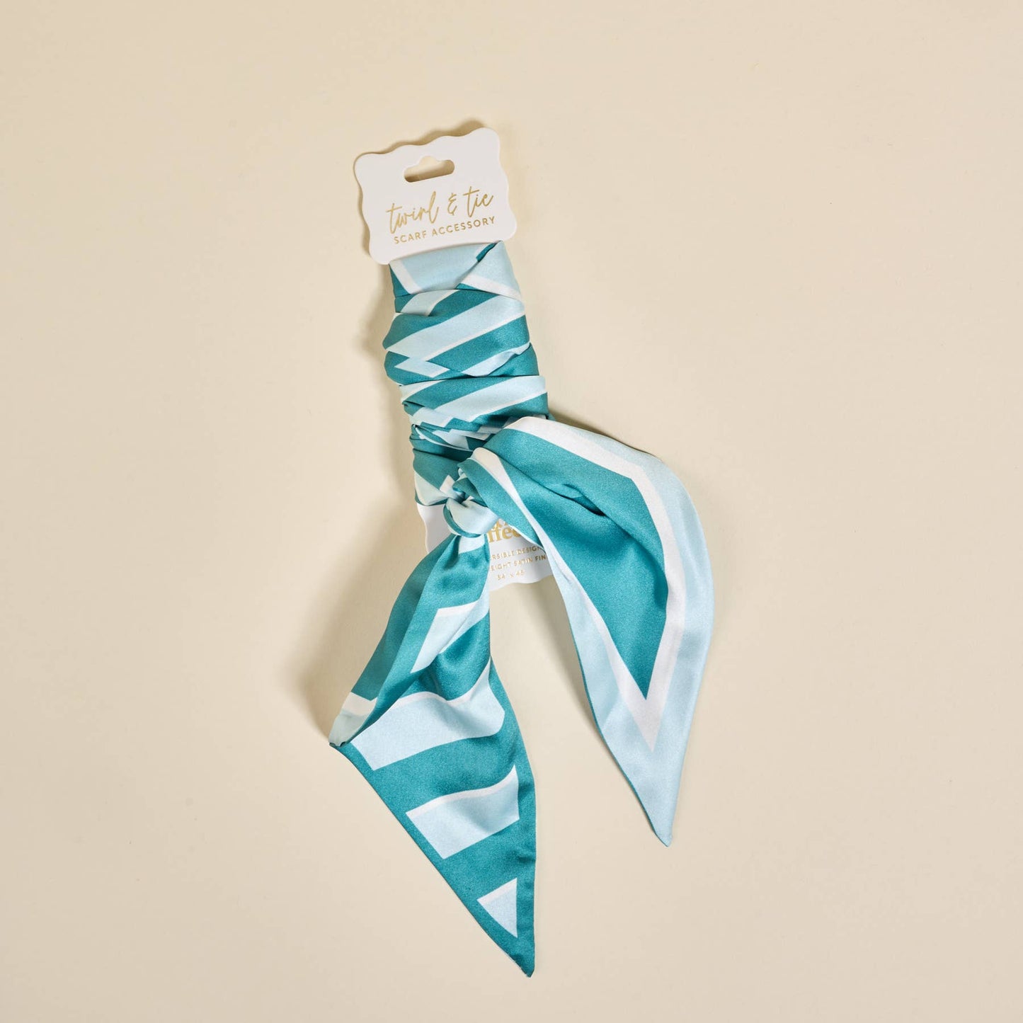 Sicily Stripes Teal Twirl & Tie Scarf