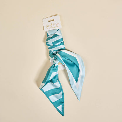 Sicily Stripes Teal Twirl & Tie Scarf