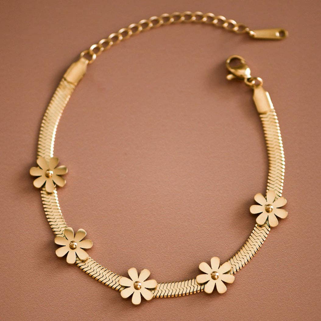 Flower Herringbone Bracelet