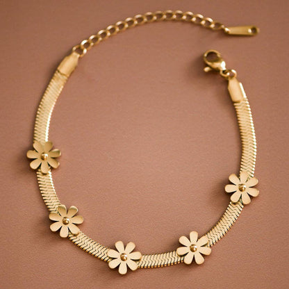 Flower Herringbone Bracelet