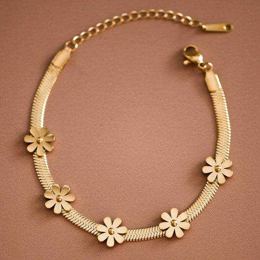 Flower Herringbone Bracelet
