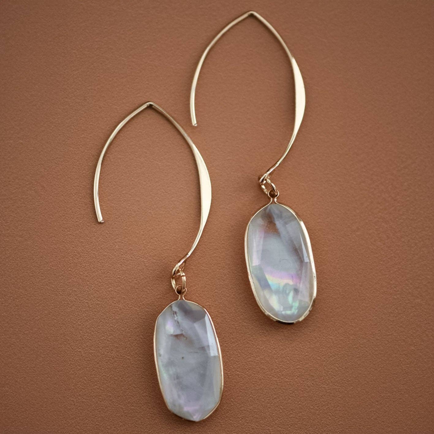 White Pearl Wire Threader Drop Earrings