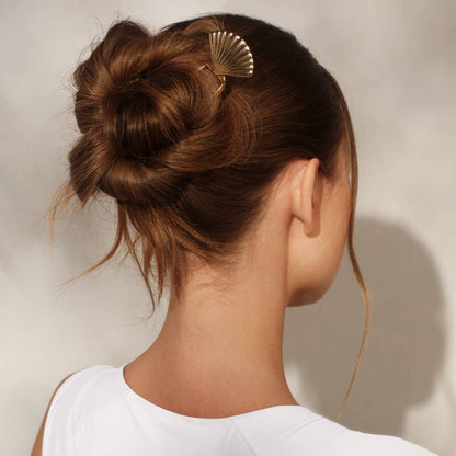Gold Clam Shell Hair Pin
