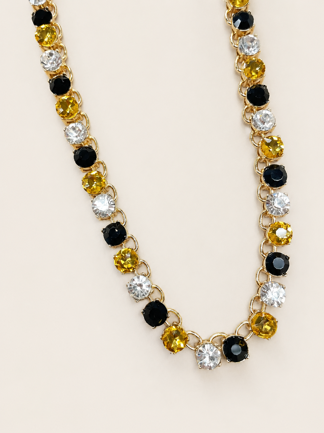 Black & Gold Crystal Necklace