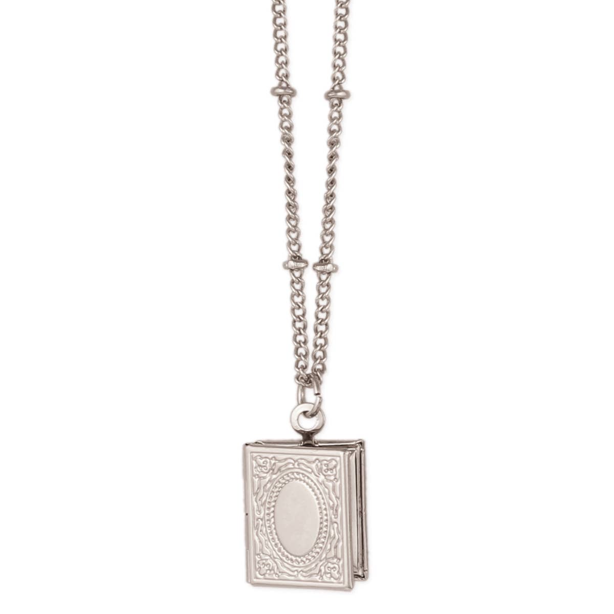 Secret Diary Tiny Silver Book Locket Necklace