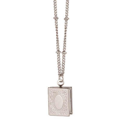 Secret Diary Tiny Silver Book Locket Necklace