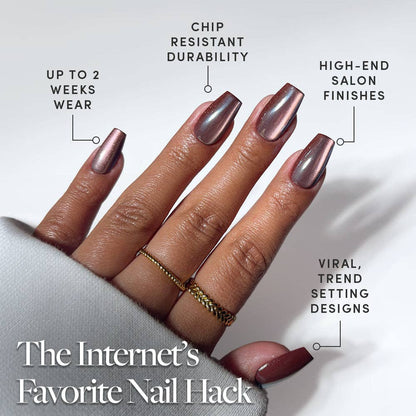 Espresso Glow Press-On Nails | Brown Velvet Medium Coffin