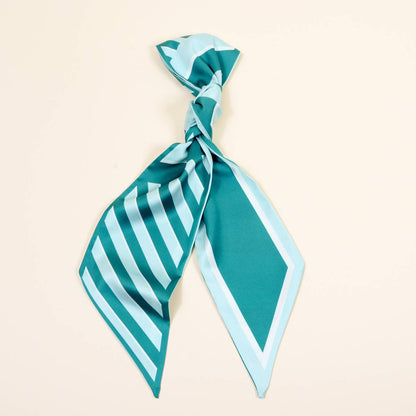 Sicily Stripes Teal Twirl & Tie Scarf