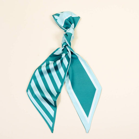Sicily Stripes Teal Twirl & Tie Scarf