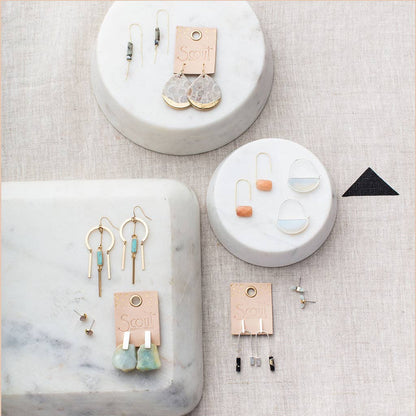 Opalite/Silver Stone Prism Hoop