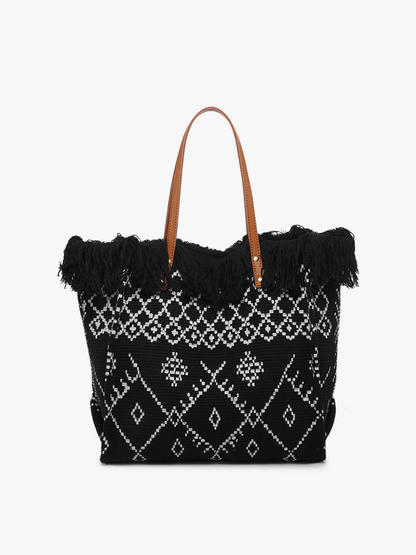 Madison Handwoven Fringe Tote