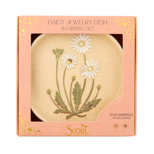 Daisy Jewelry Dish & Stud Earring Set