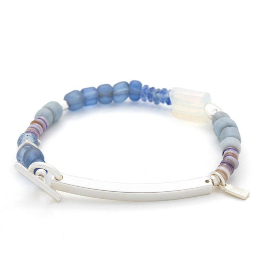 Silver Opalite Hidden Message Bracelet