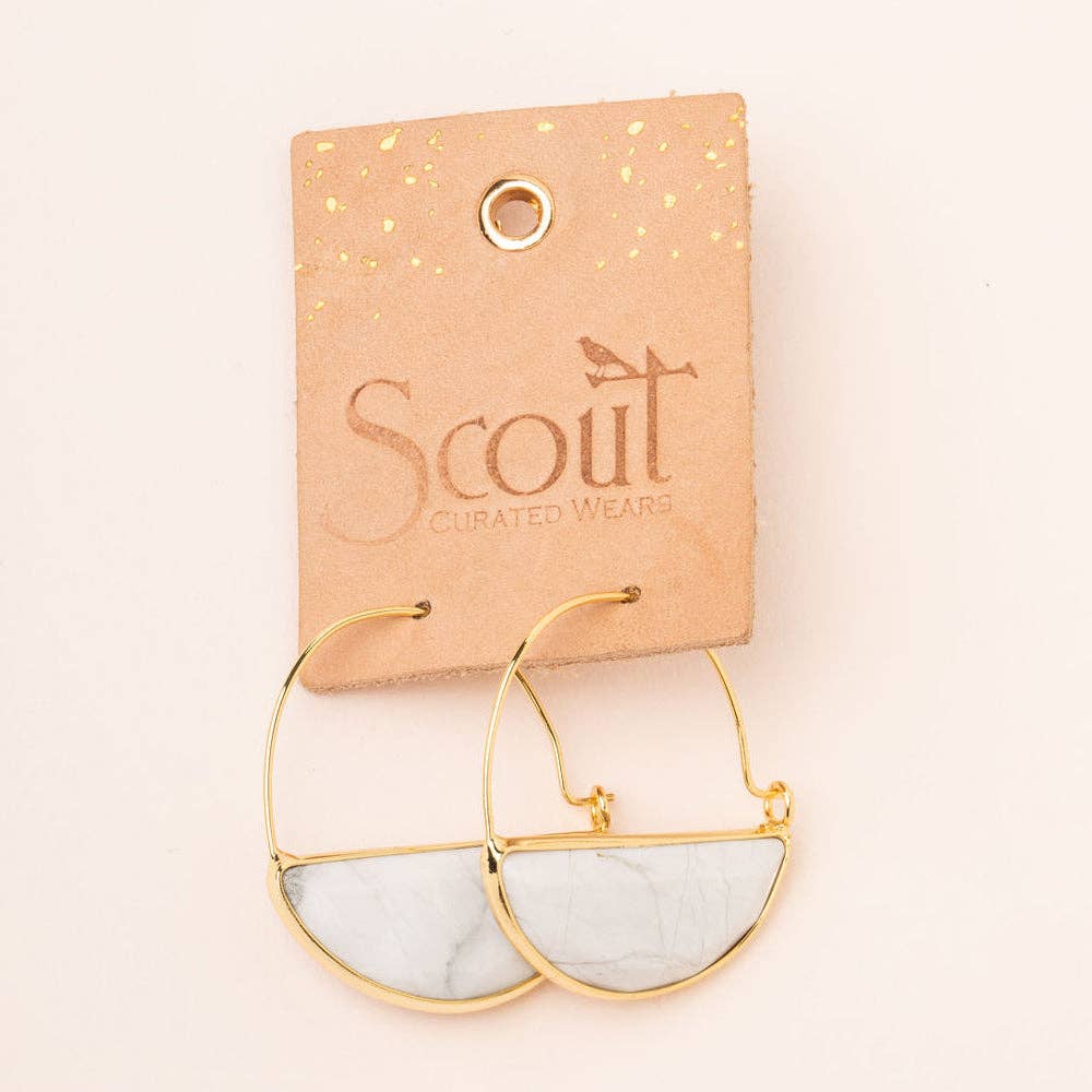 Opalite/Silver Stone Prism Hoop